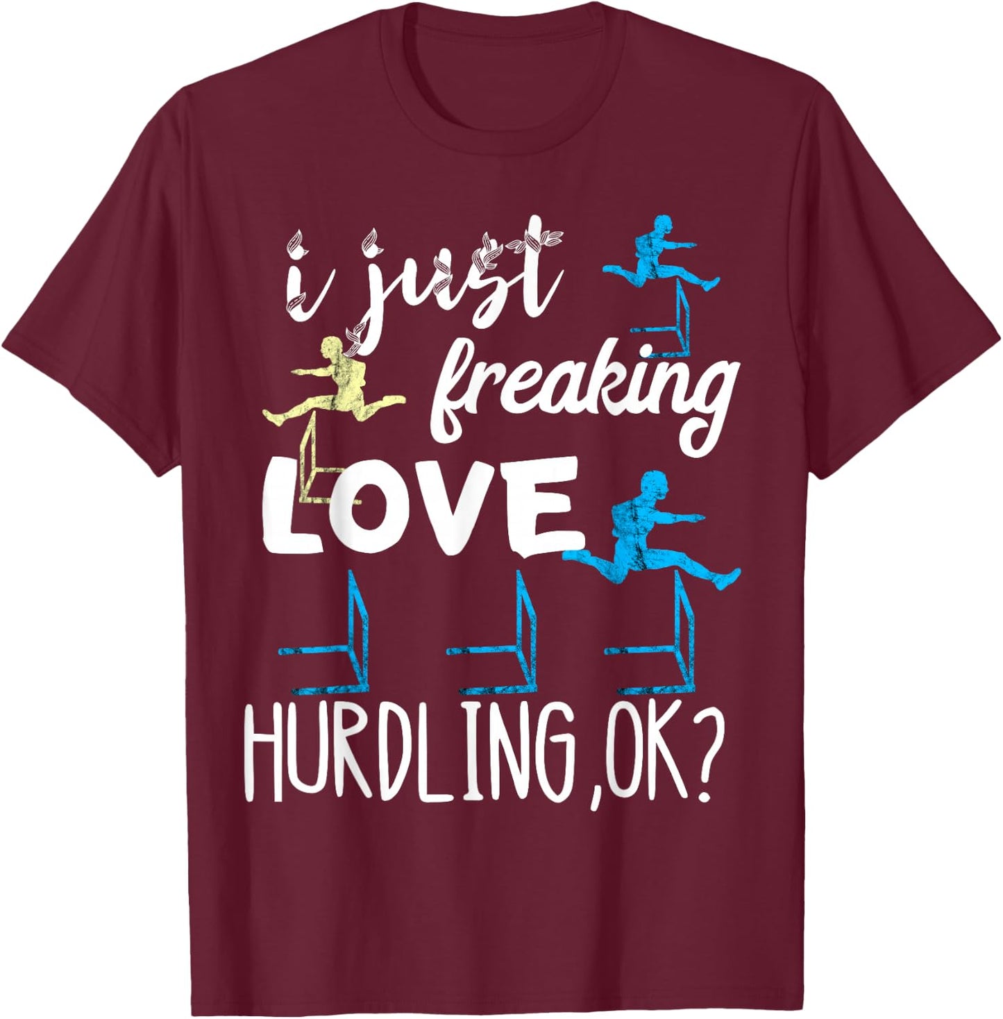Hurdles Running Light Tathlet Hurdles Hurdles Athletes T-Shirt - T-Shirt | Maroon