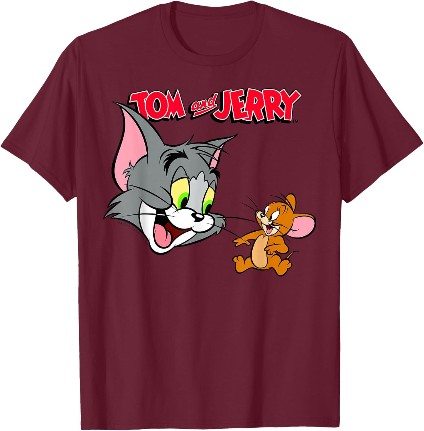 Tom and Jerry Logo Portrait T-Shirt - T-Shirt | Maroon