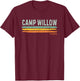 Vintage Stripes Camp Willow TX T-Shirt - T-Shirt | Maroon