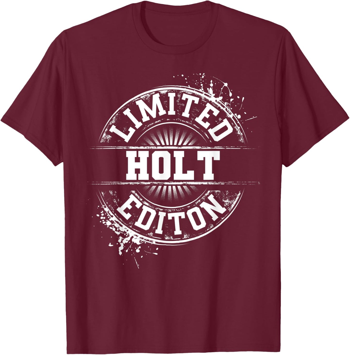 HOLT Funny Surname Family Tree Birthday Reunion Gift T-Shirt - T-Shirt | Maroon