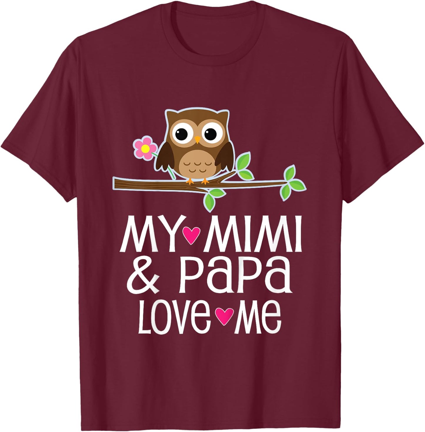 My Mimi and Papa Love Me Granddaughter T-Shirt - T-Shirt | Maroon