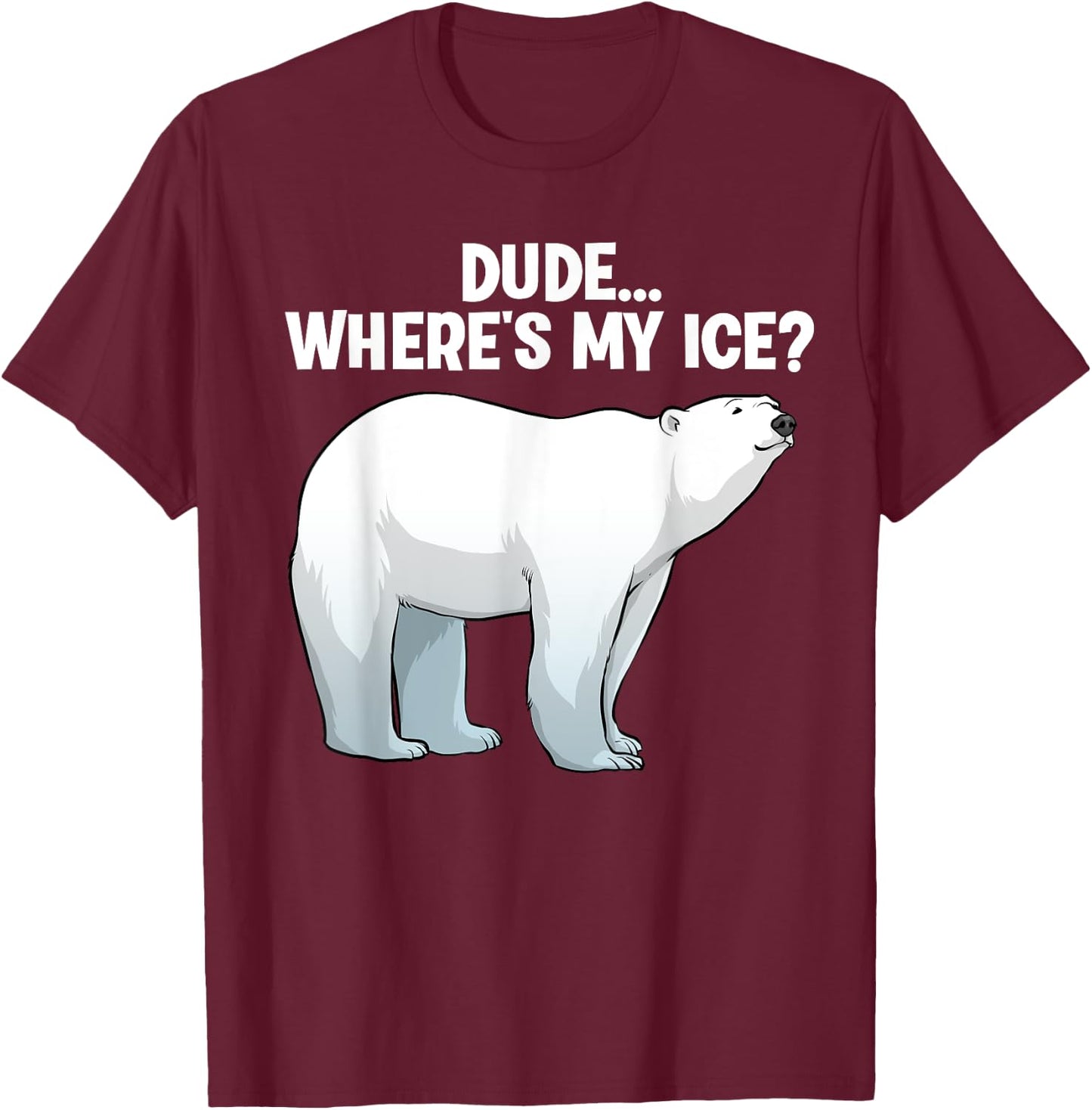 Funny Polar Bear Design Women Kids Polar Bear Lovers T-Shirt - T-Shirt | Maroon