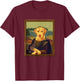 Funny Mona Lisa Yellow Lab Dog Art Parody T-Shirt - T-Shirt | Maroon