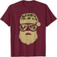 Camo Santa Claus Sunglasses Funny Camo Christmas Camouflage T-Shirt - T-Shirt | Maroon