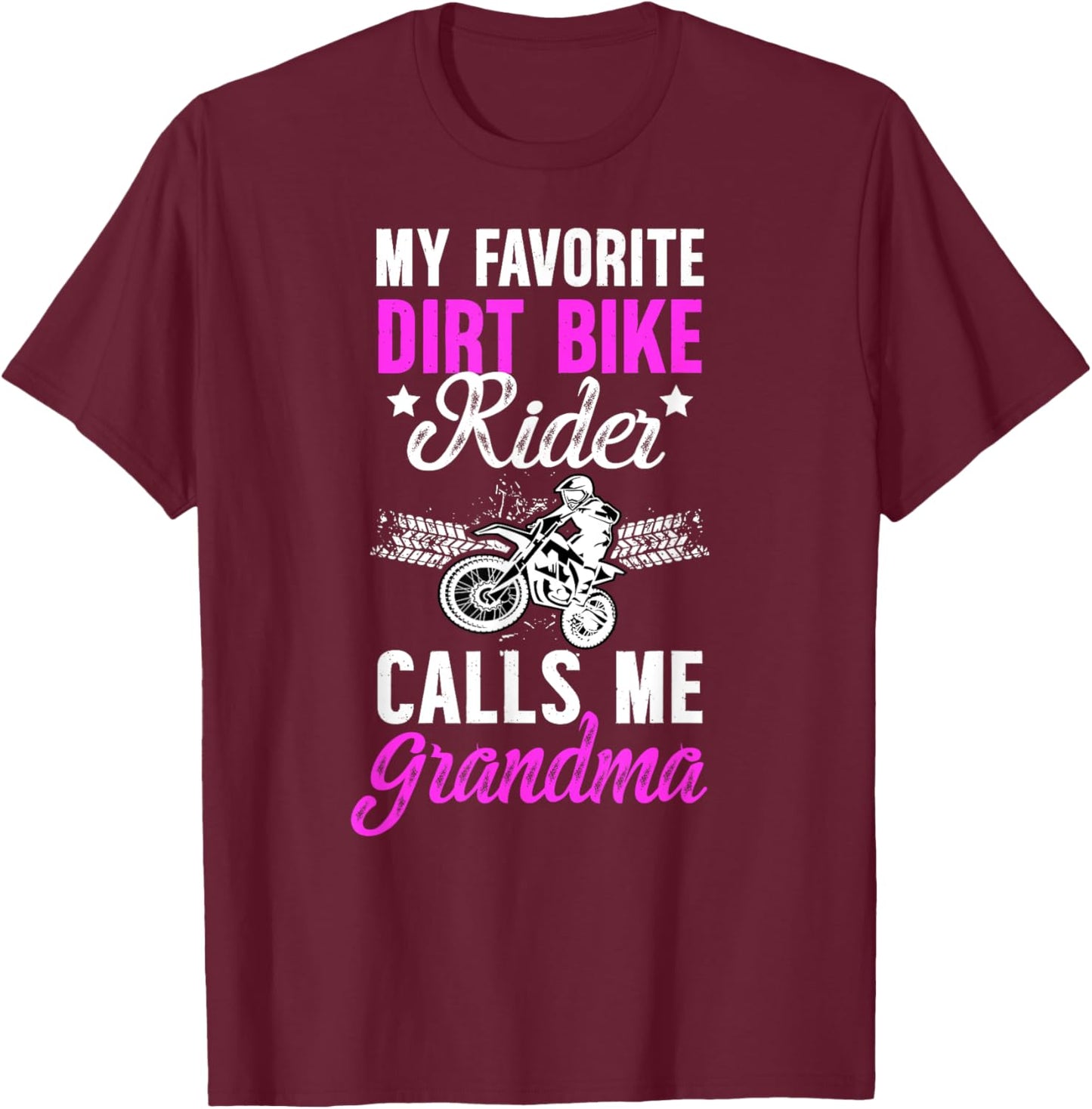 Proud Dirt Bike Grandma Of A Dirt Biker Grandmother T-Shirt - T-Shirt | Maroon