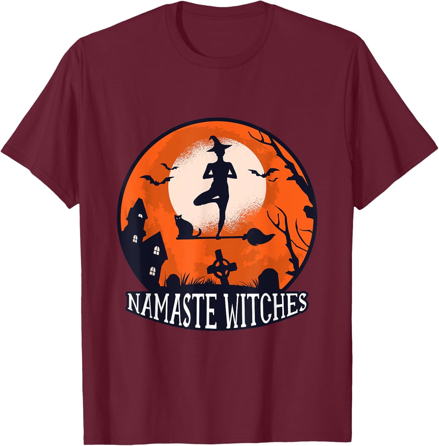 Namaste witches - Halloween Costume T-Shirt - T-Shirt | Maroon