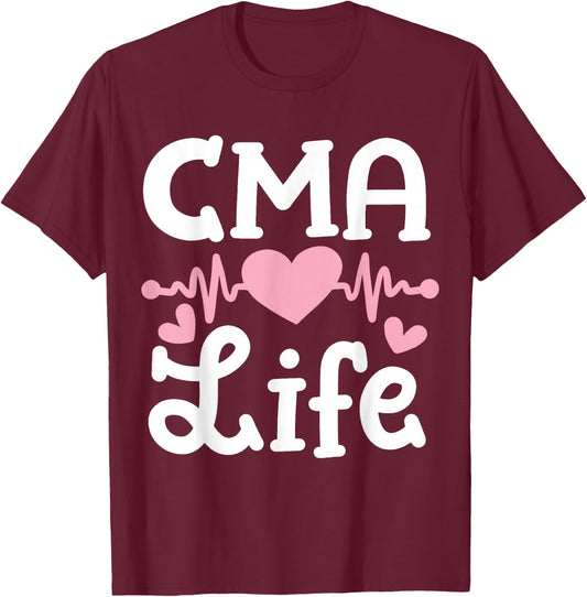 Medical Assistant MA Certified Medical Assistant CMA T-Shirt - T-Shirt | Maroon