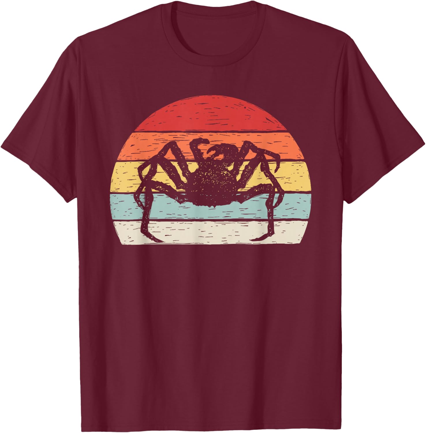 Vintage Retro King Crab T-Shirt - T-Shirt | Maroon