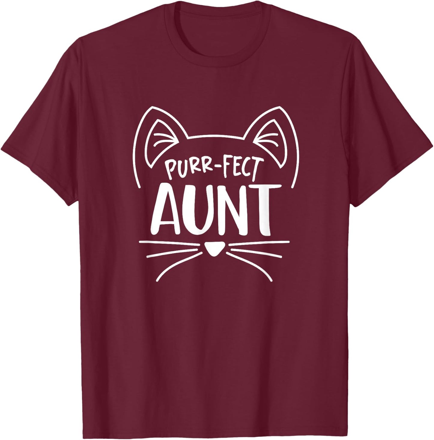 Purr-fect Aunt Gift aunties cat lovers T-Shirt - T-Shirt | Maroon