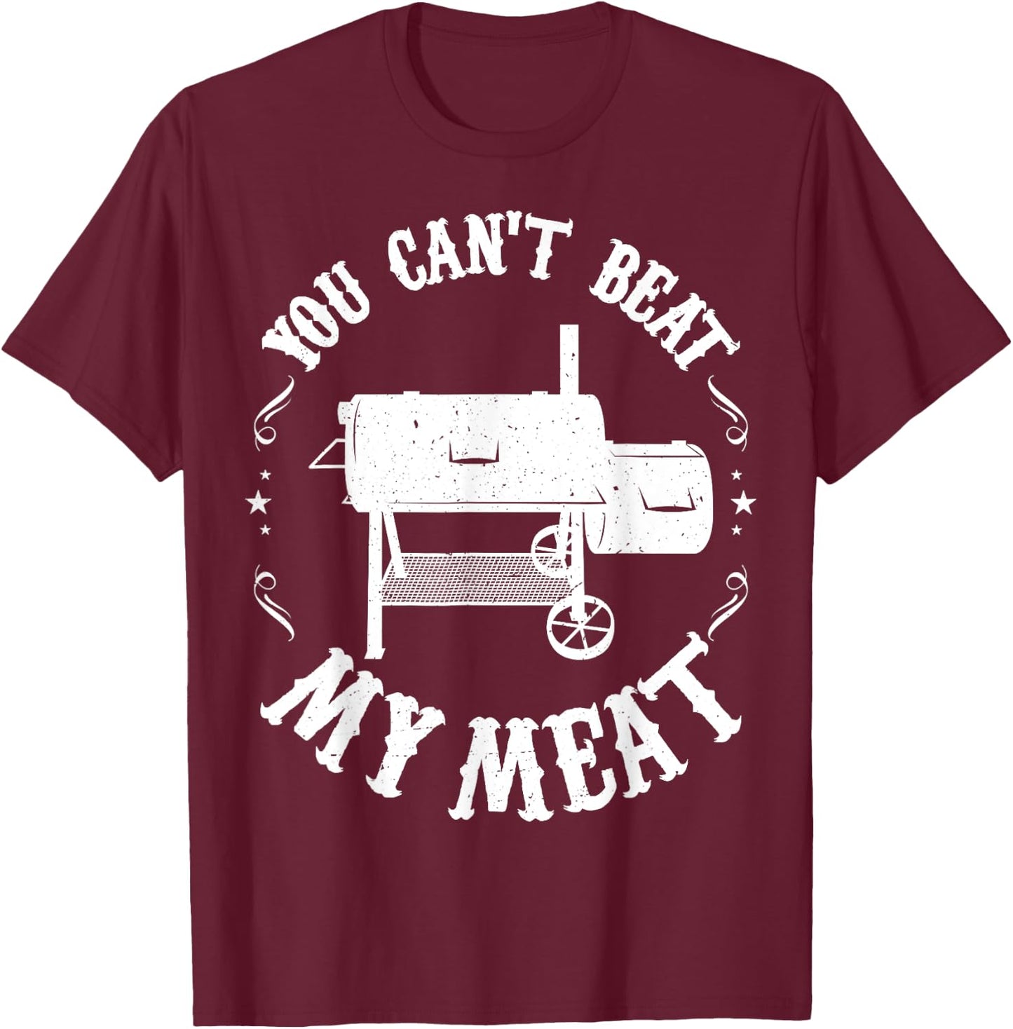 Funny BBQ Pit Reverse Flow Smoker Accessory Dad Grill T-Shirt - T-Shirt | Maroon