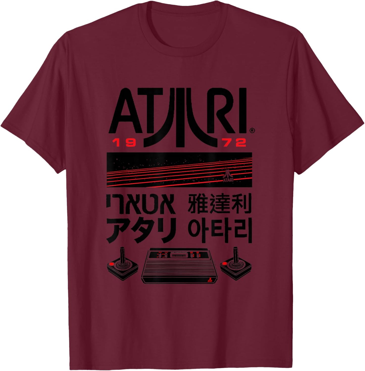 ATARI Retro 1972 Console Logo Kanji Design T-Shirt - T-Shirt | Maroon