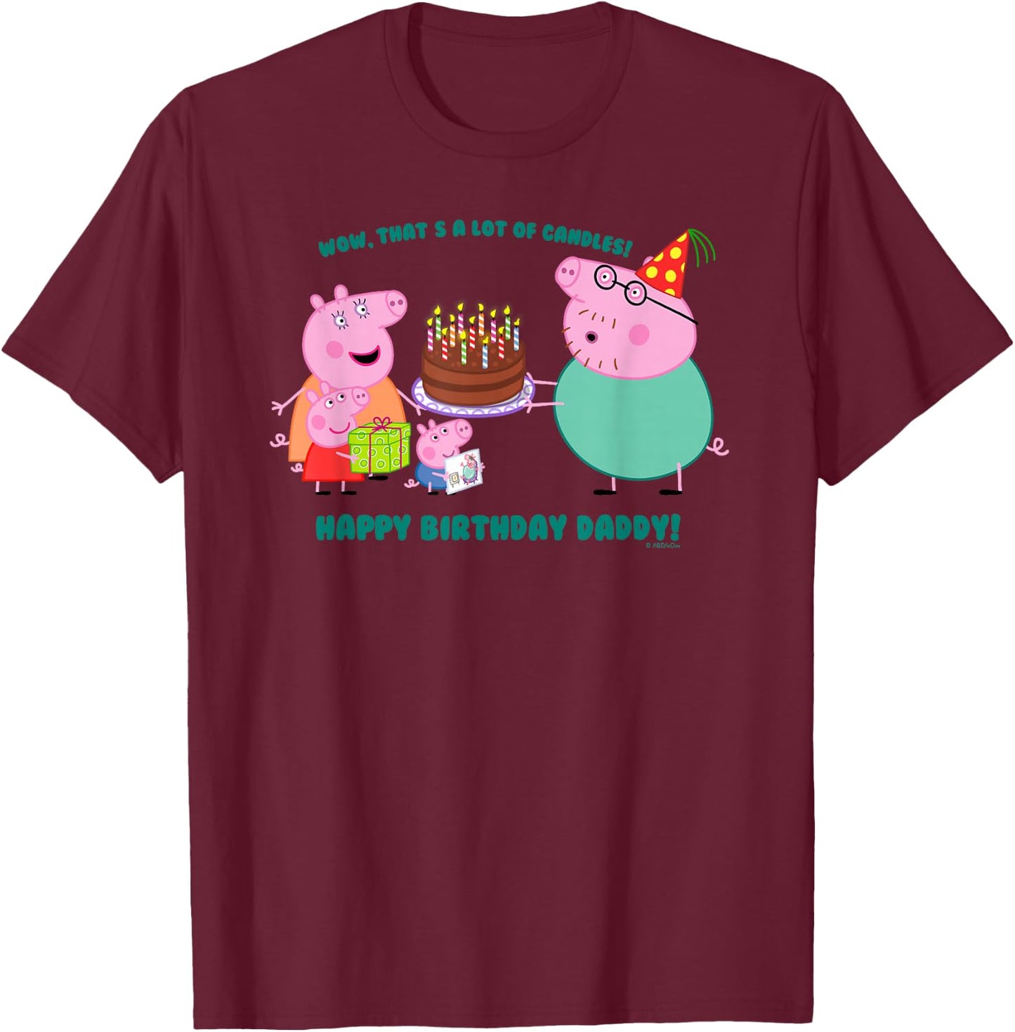 Peppa Pig - Daddy Pig Birthday T-Shirt - T-Shirt | Maroon