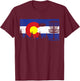 Colorado Flag Disc Golf Gift Disk Frisbees Golfer Golfing T-Shirt - T-Shirt | Maroon