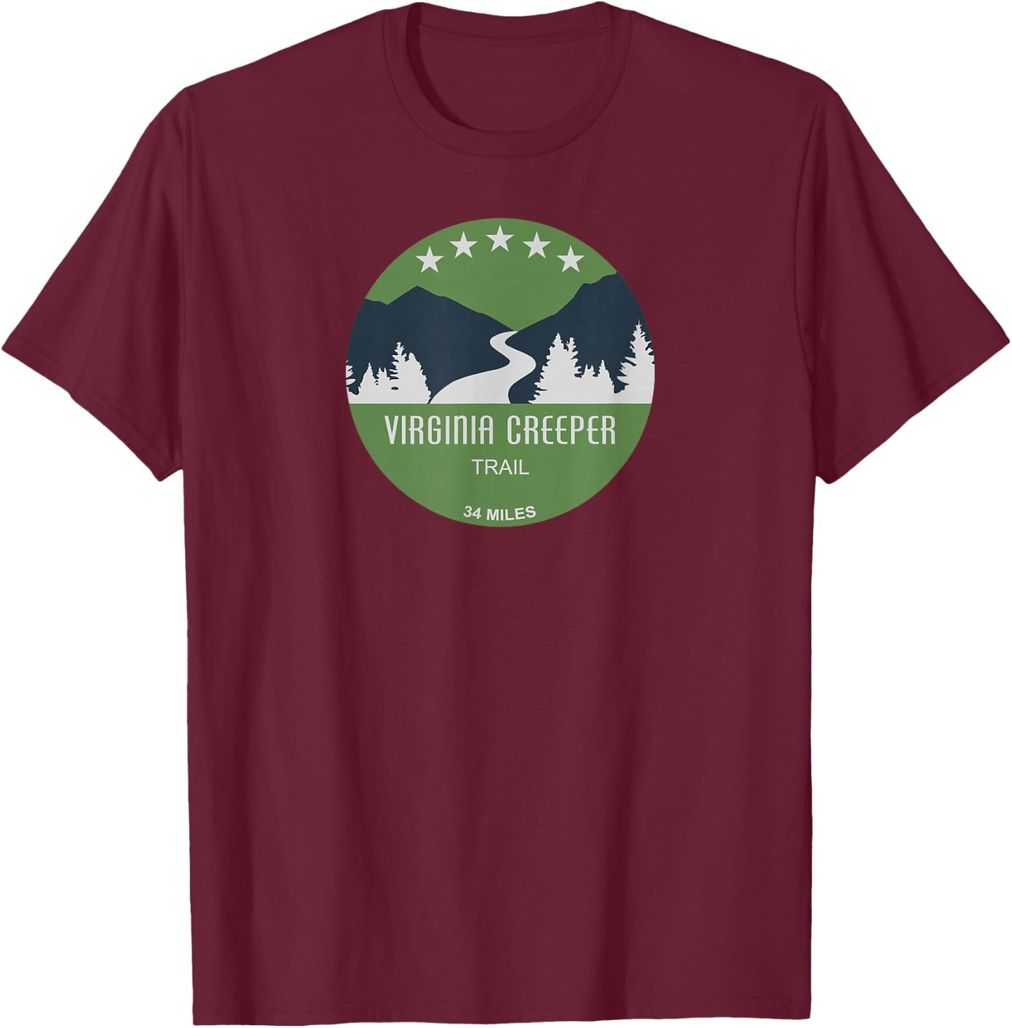 Virginia Creeper Trail T-Shirt - T-Shirt | Maroon