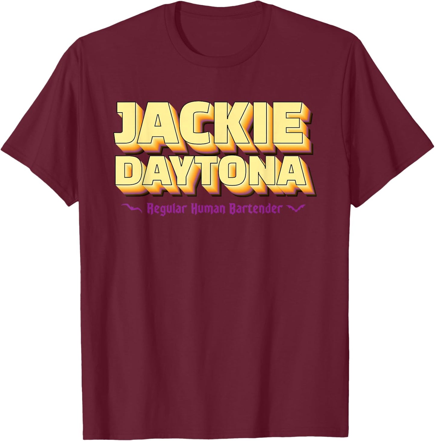Jackie Daytona Regular Human Bartender Retro Design T-Shirt - T-Shirt | Maroon