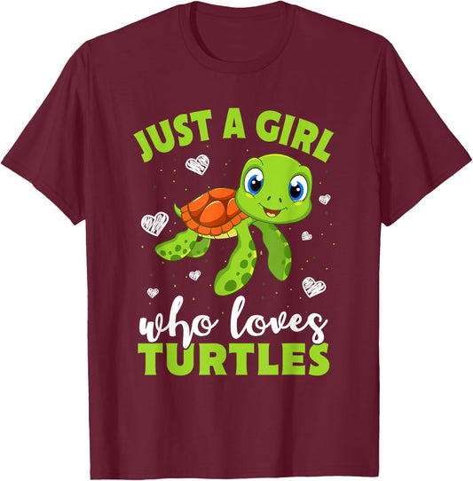 Nur Ein Girl das Turtle Loves Women Gift T-Shirt - T-Shirt | Maroon