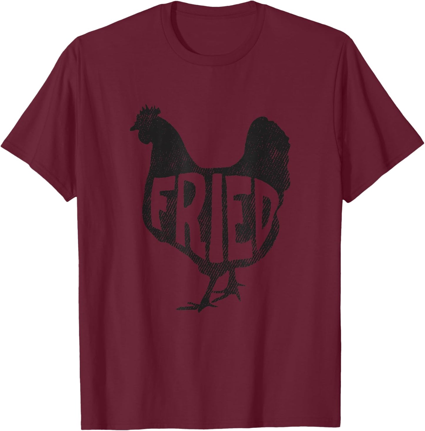 Fried Chicken Funny Graphic T-Shirt - T-Shirt | Maroon