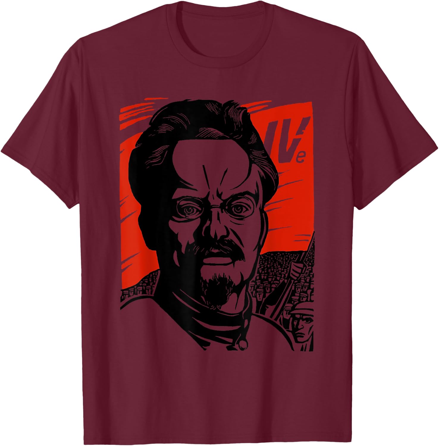 Leon Trotsky SOVI8 vintage propaganda. T-Shirt - T-Shirt | Maroon
