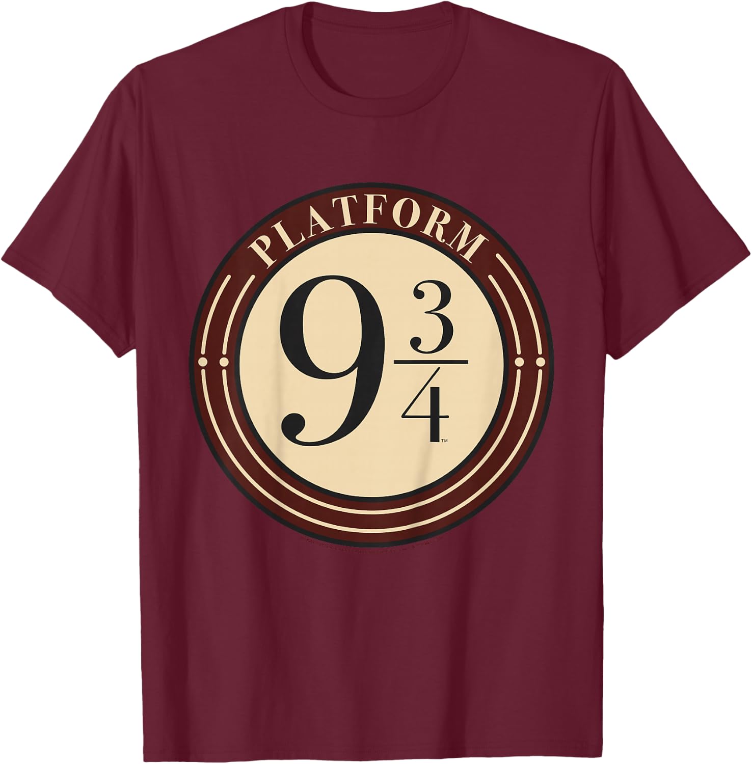 Kids Harry Potter Platform 9 &3/4 Simple Logo T-Shirt - T-Shirt | Maroon