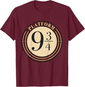 Kids Harry Potter Platform 9 &3/4 Simple Logo T-Shirt - T-Shirt | Maroon