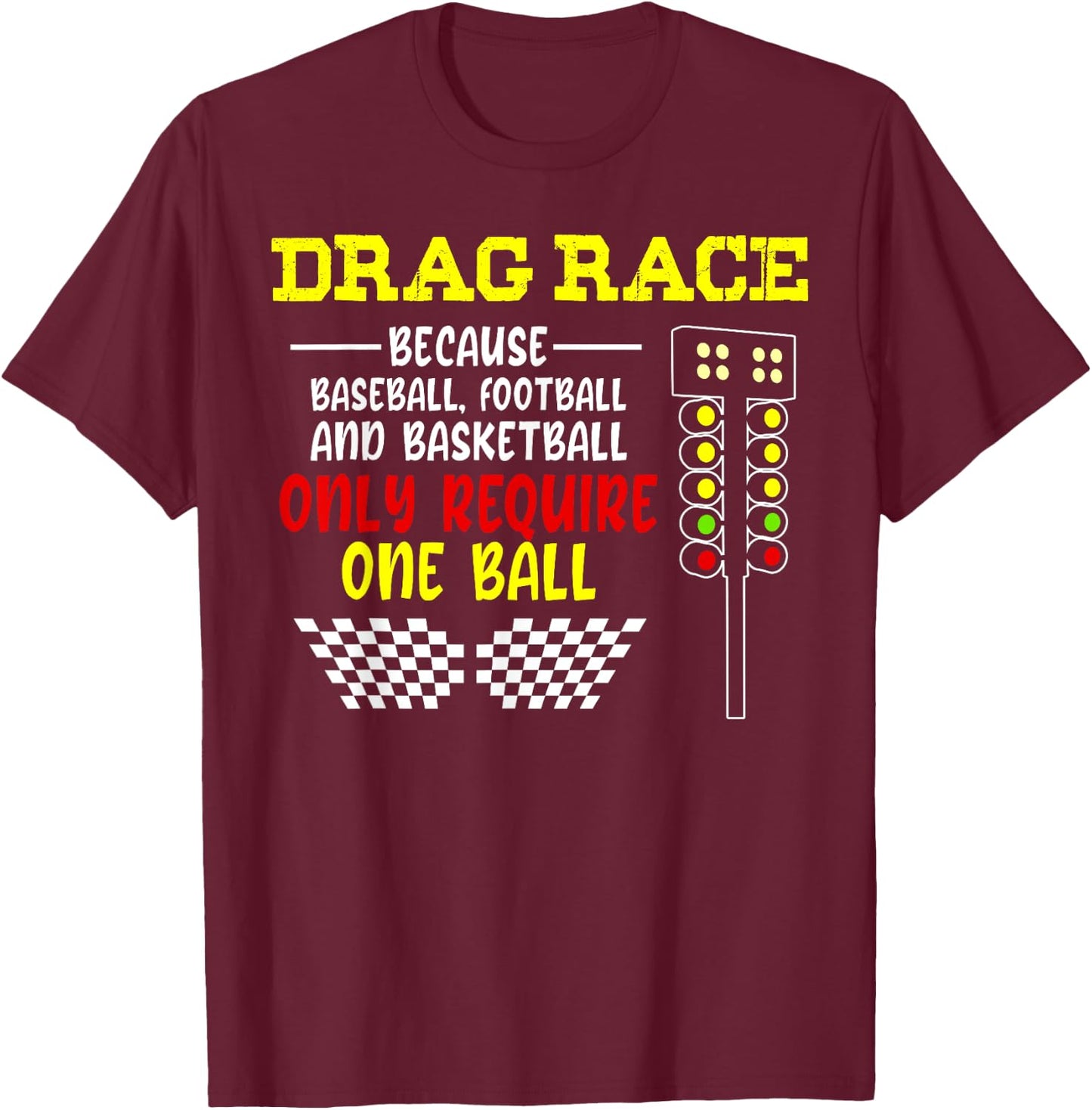 Drag Racing Christmas Tree design, Racing design, Horsepower T-Shirt - T-Shirt | Maroon