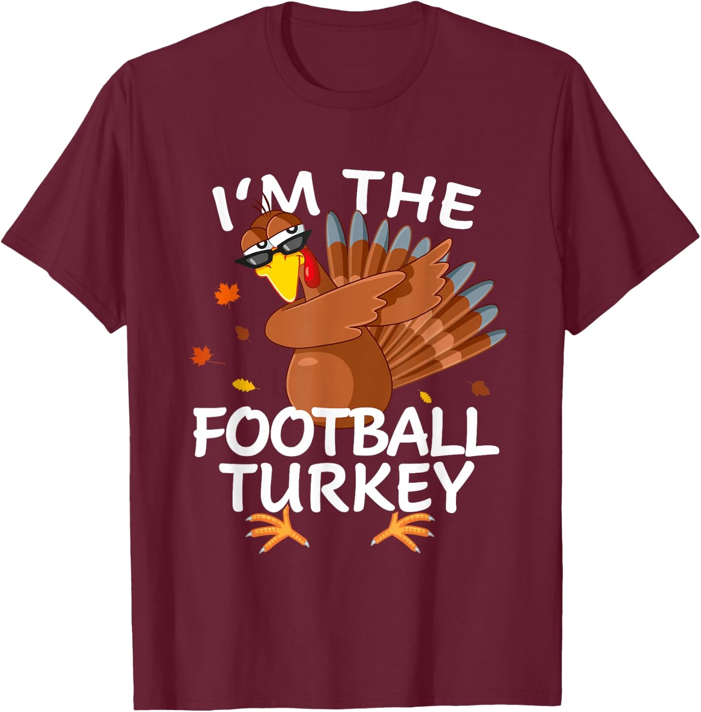 Football Turkey Matching Outfit Thanksgiving Pajamas Family T-Shirt - T-Shirt | Maroon