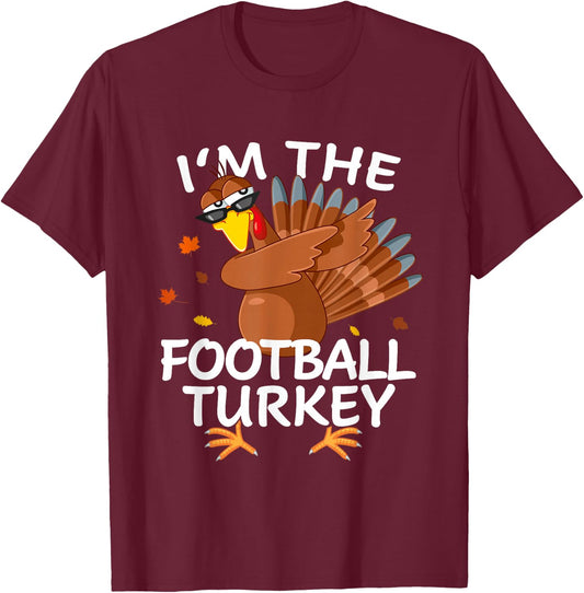 Football Turkey Matching Outfit Thanksgiving Pajamas Family T-Shirt - T-Shirt | Maroon
