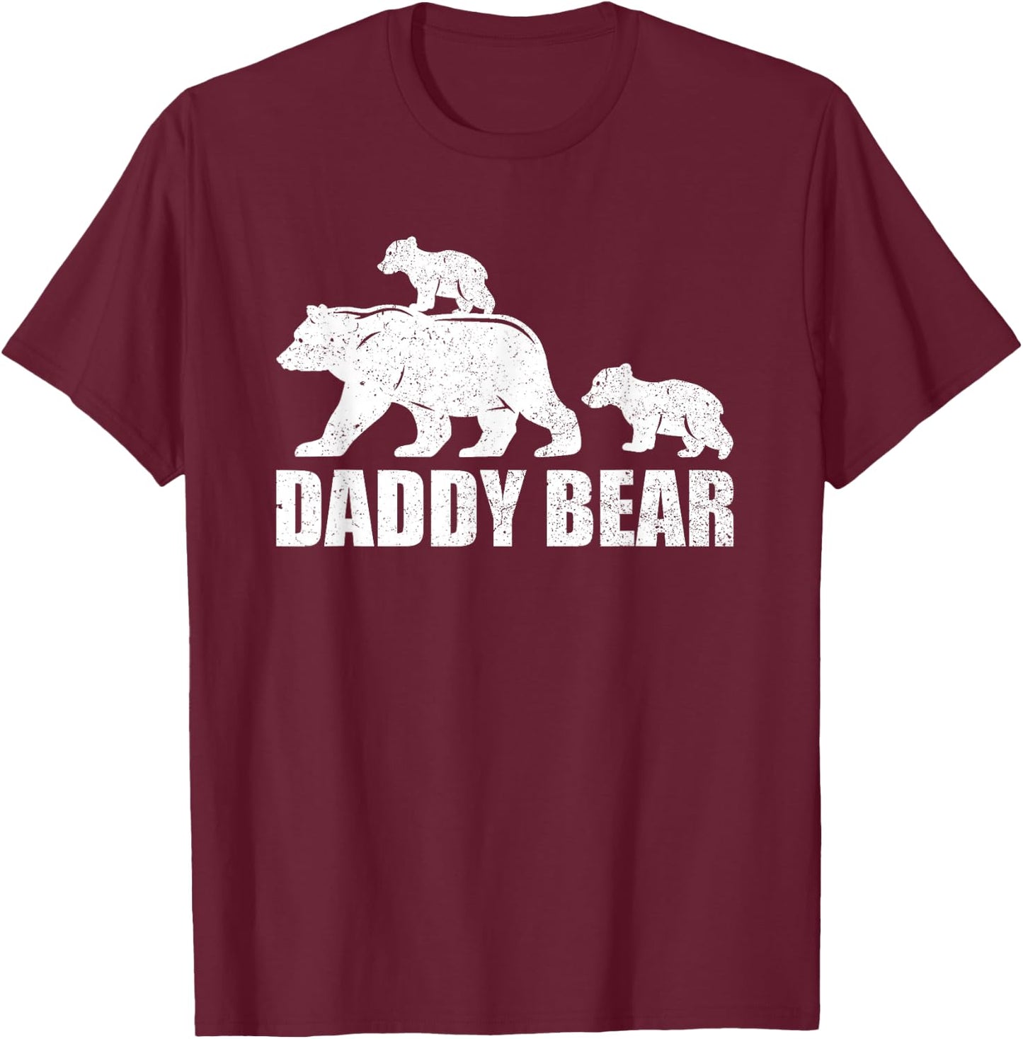 Daddy Bear 2 Cubs Shirt Daddy Bear Twin Dad 2 Kids T-Shirt - T-Shirt | Maroon