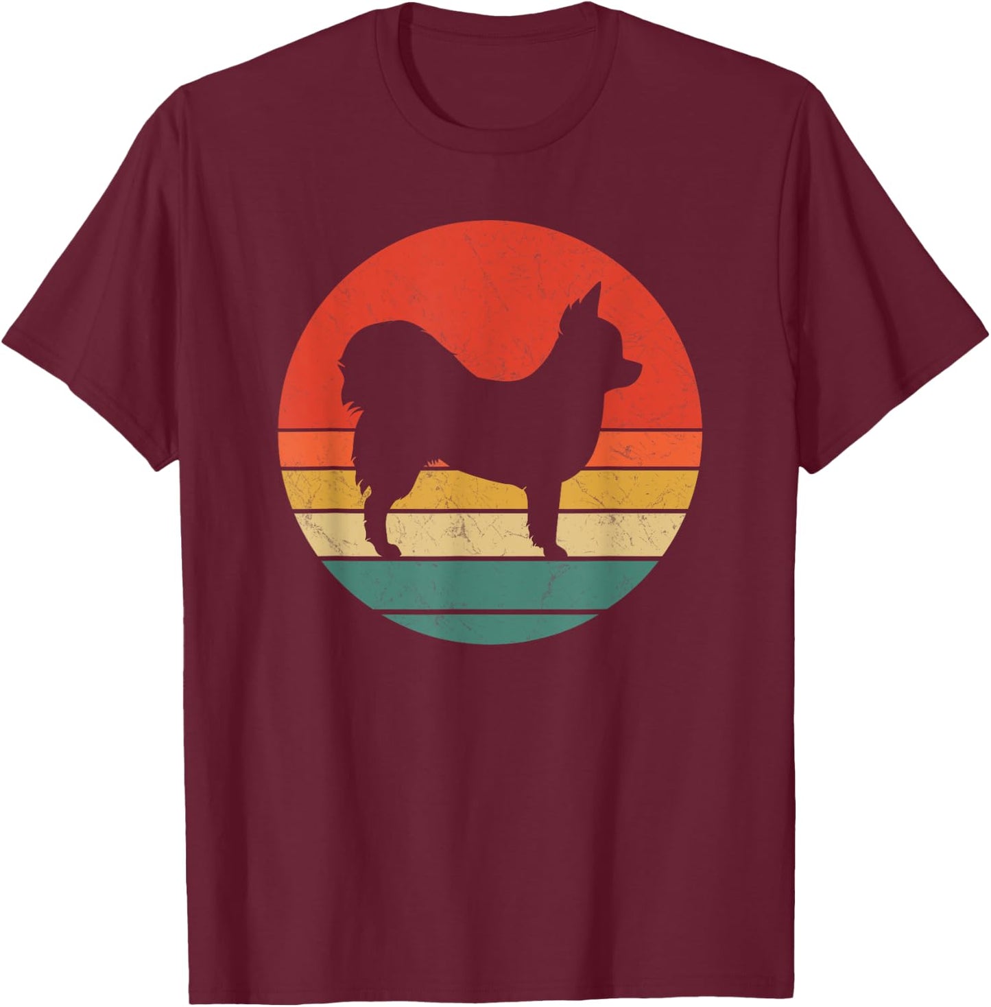 Pomchi Vintage Dog Silhouette Retro 60s 70s Cute Dogs Gift Men Women Kids T-Shirt - T-Shirt | Maroon