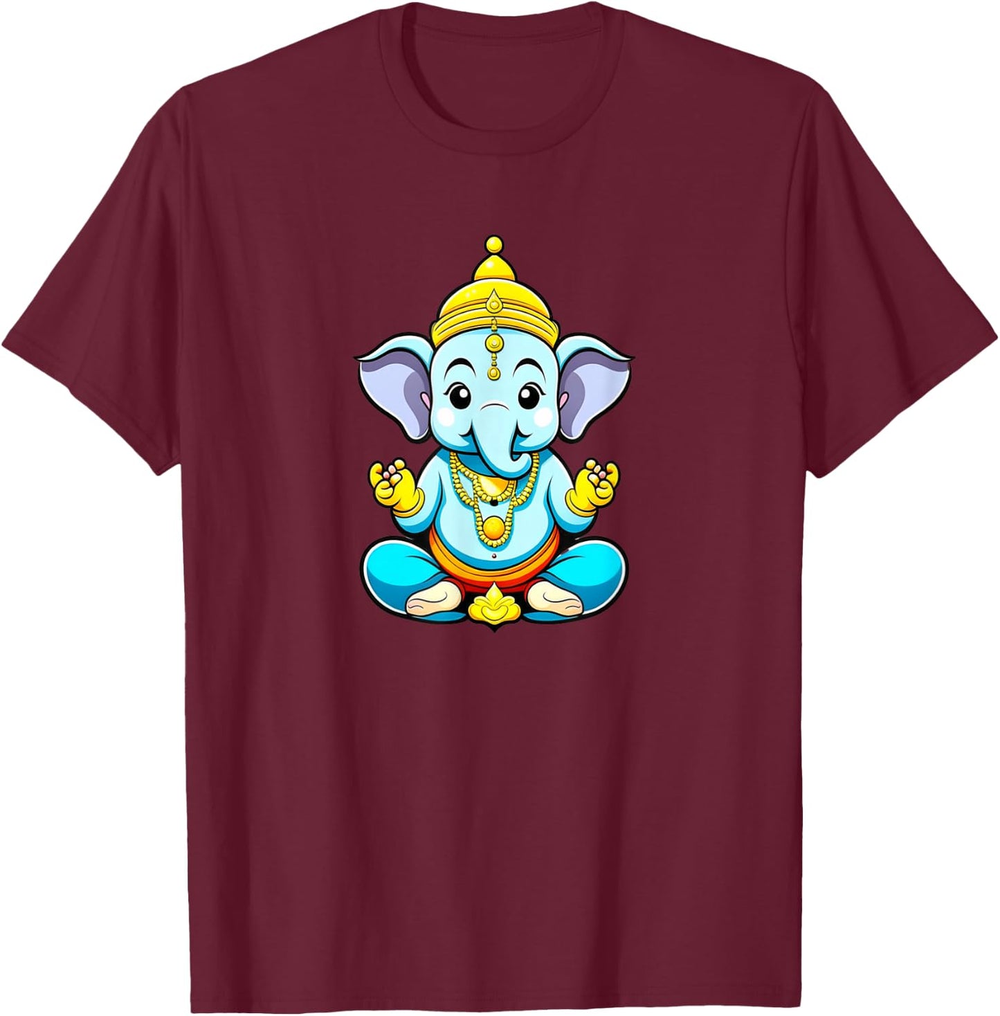 Lord Ganesha Baby Elephant Ganesh Utsav T-Shirt - T-Shirt | Maroon