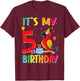 Its My 5th Birthday Parrot Bird Lover 5 Years Old T-Shirt - T-Shirt | Maroon