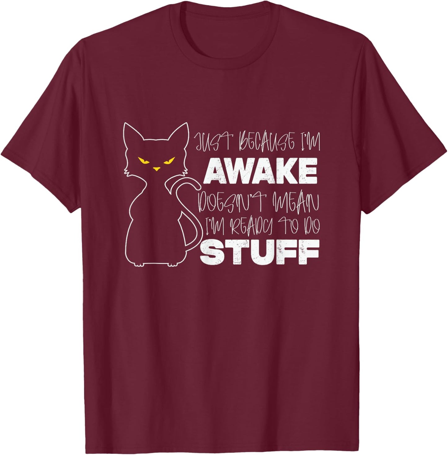 Cat Lover Lazy Graphic Men Girls Boys Kids Cats T-Shirt - T-Shirt | Maroon