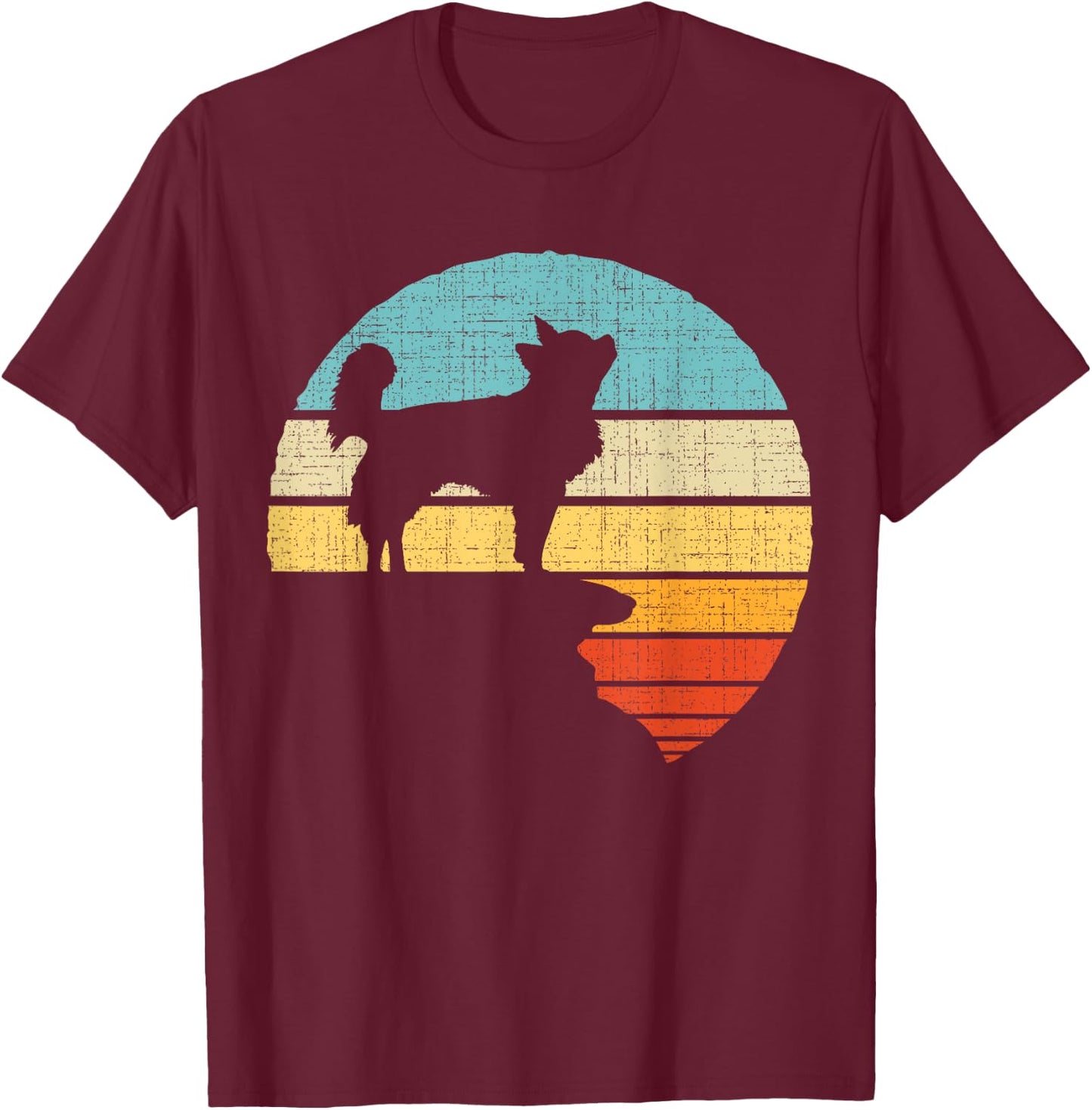Long Haired Chihuahua Retro Vintage Dog Puppy Owner Men Women Kids T-Shirt - T-Shirt | Maroon