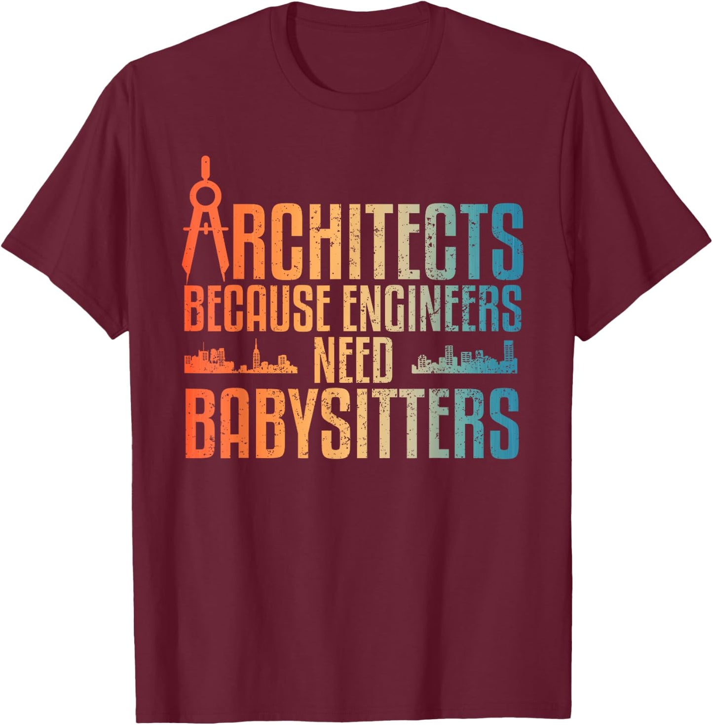 Funny Architect Art Women Architecture Gag Architect T-Shirt - T-Shirt | Maroon