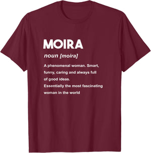 Moira Name T-Shirt - T-Shirt | Maroon