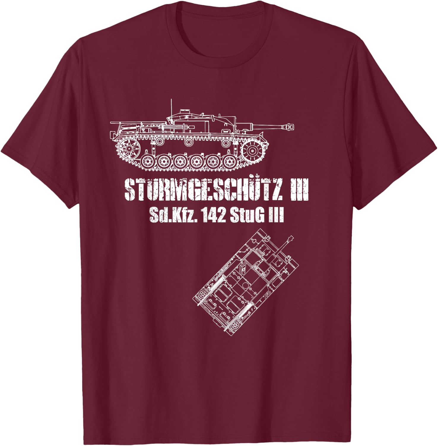 Sturmgeschutz III StuG 3 tank German Wehrmacht SdKfz 142 T-Shirt - T-Shirt | Maroon