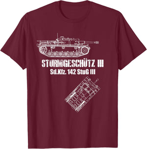 Sturmgeschutz III StuG 3 tank German Wehrmacht SdKfz 142 T-Shirt - T-Shirt | Maroon