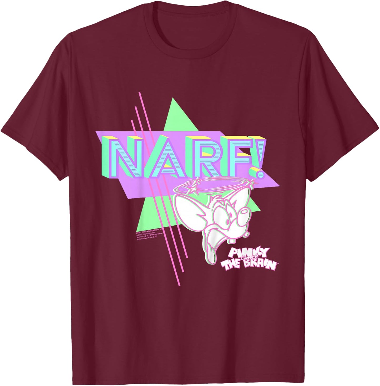 Pinky And The Brain Pinky Narf Neon T-Shirt - T-Shirt | Maroon