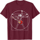 Electric guitar guitarist as Vitruvian man T-Shirt - T-Shirt | Maroon