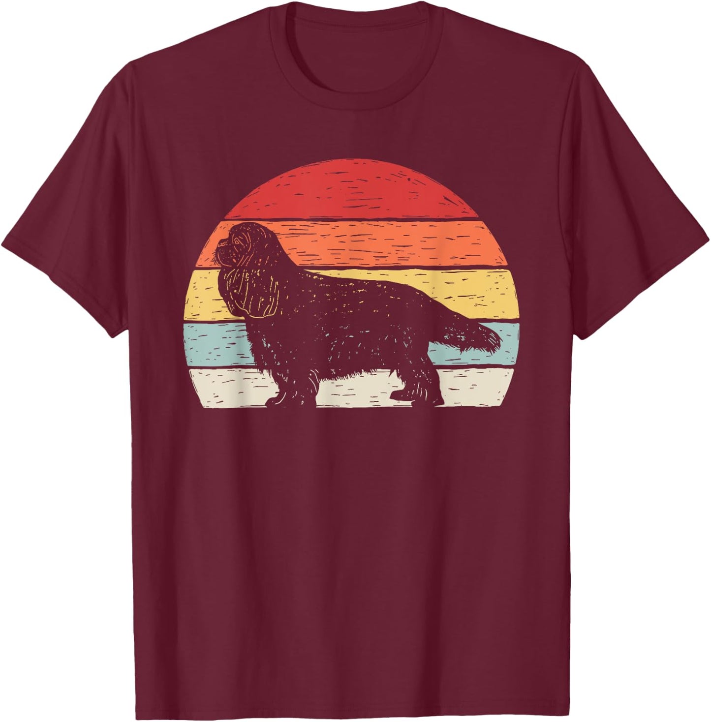 Vintage Retro Cavalier King Charles Spaniel Dog Breed Men Women Kids T-Shirt - T-Shirt | Maroon