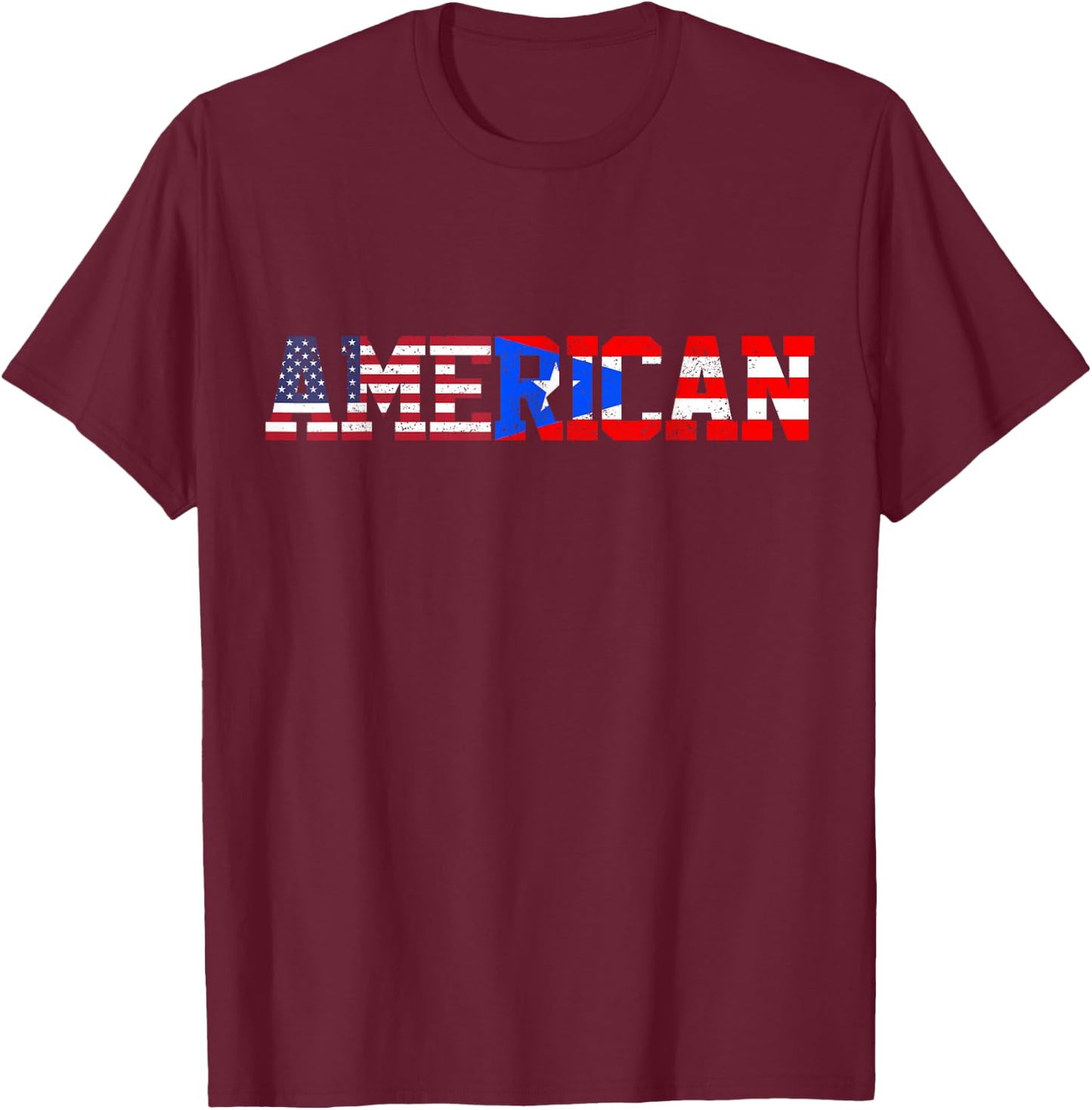 Puerto Rico Pride Flag American Puerto Rican Pride Gift T-Shirt - T-Shirt | Maroon