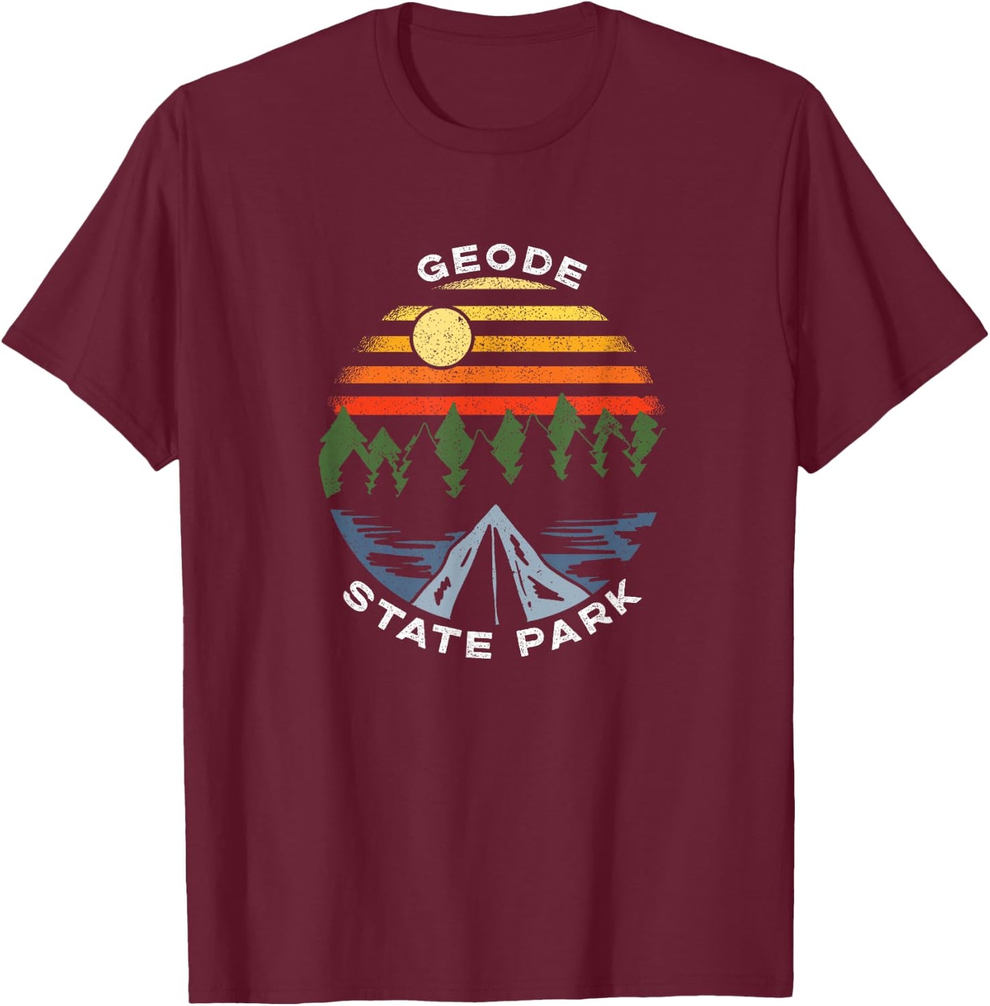 Geode State Park Iowa Forest Camping Vacation T-Shirt - T-Shirt | Maroon