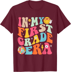 In My First Grade Era Boys Girls Back To School 1st Grade T-Shirt - T-Shirt | Maroon