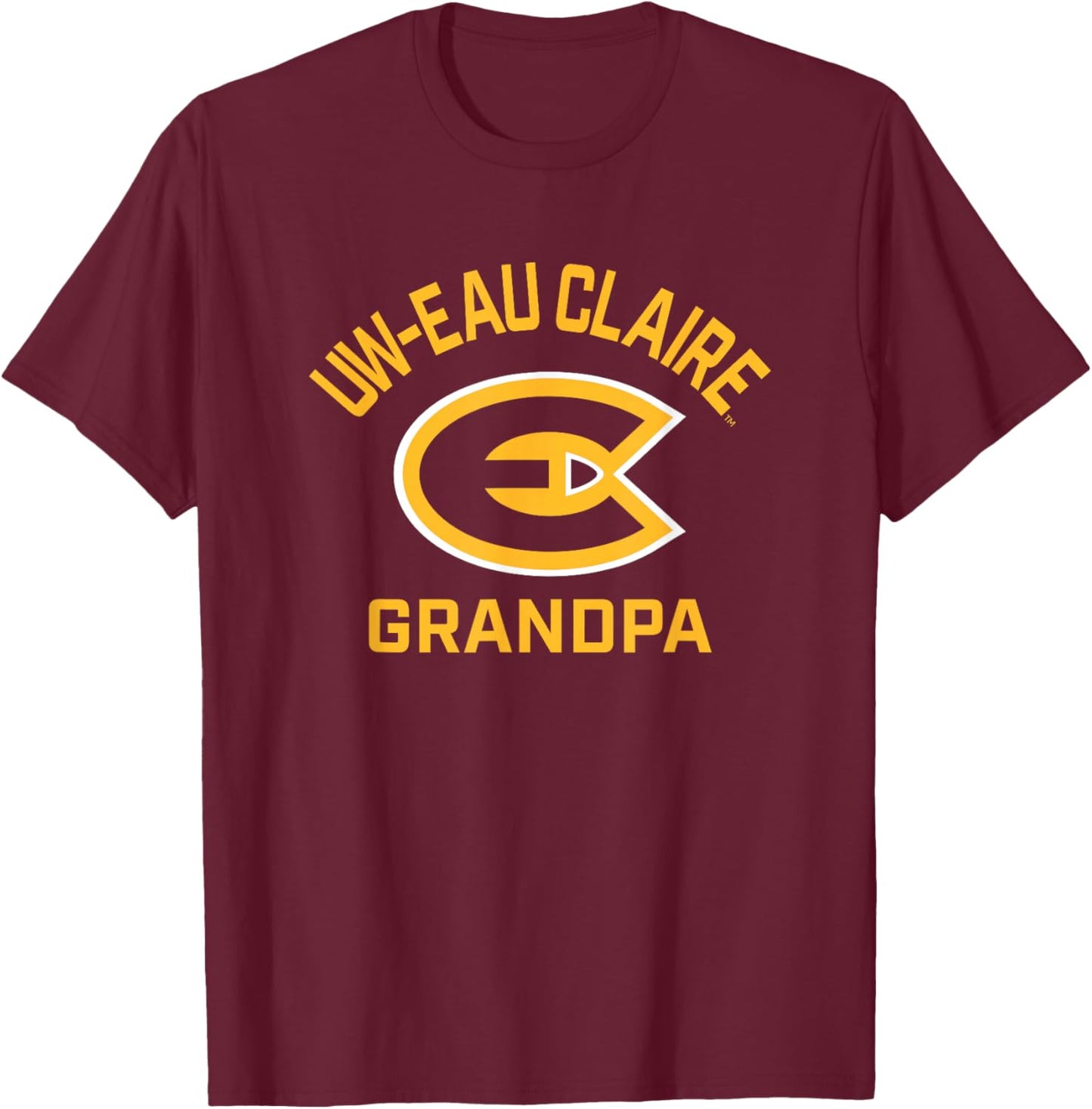 University of Wisconsin-Eau Claire Blugolds Arched Grandpa T-Shirt - T-Shirt | Maroon