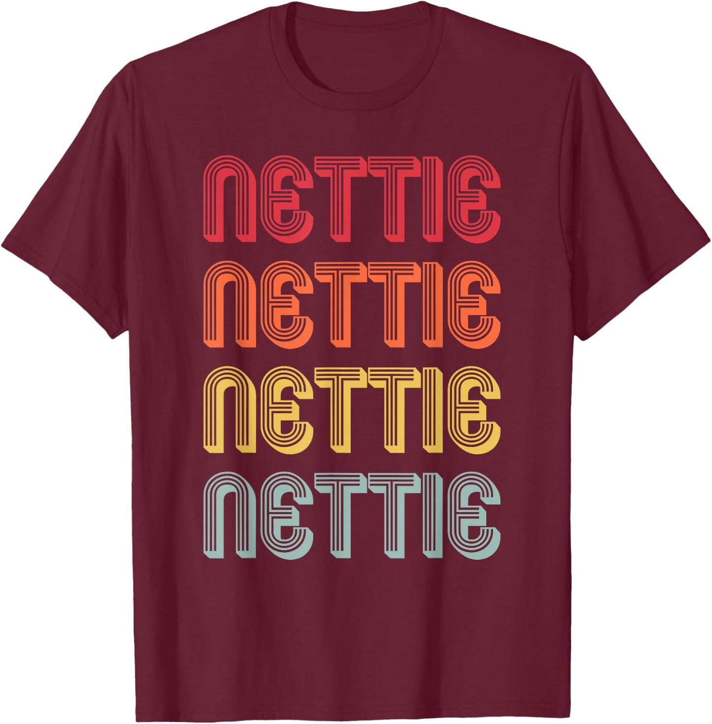 NETTIE Gift Name Personalized Retro Vintage 80s 90s Birthday T-Shirt - T-Shirt | Maroon