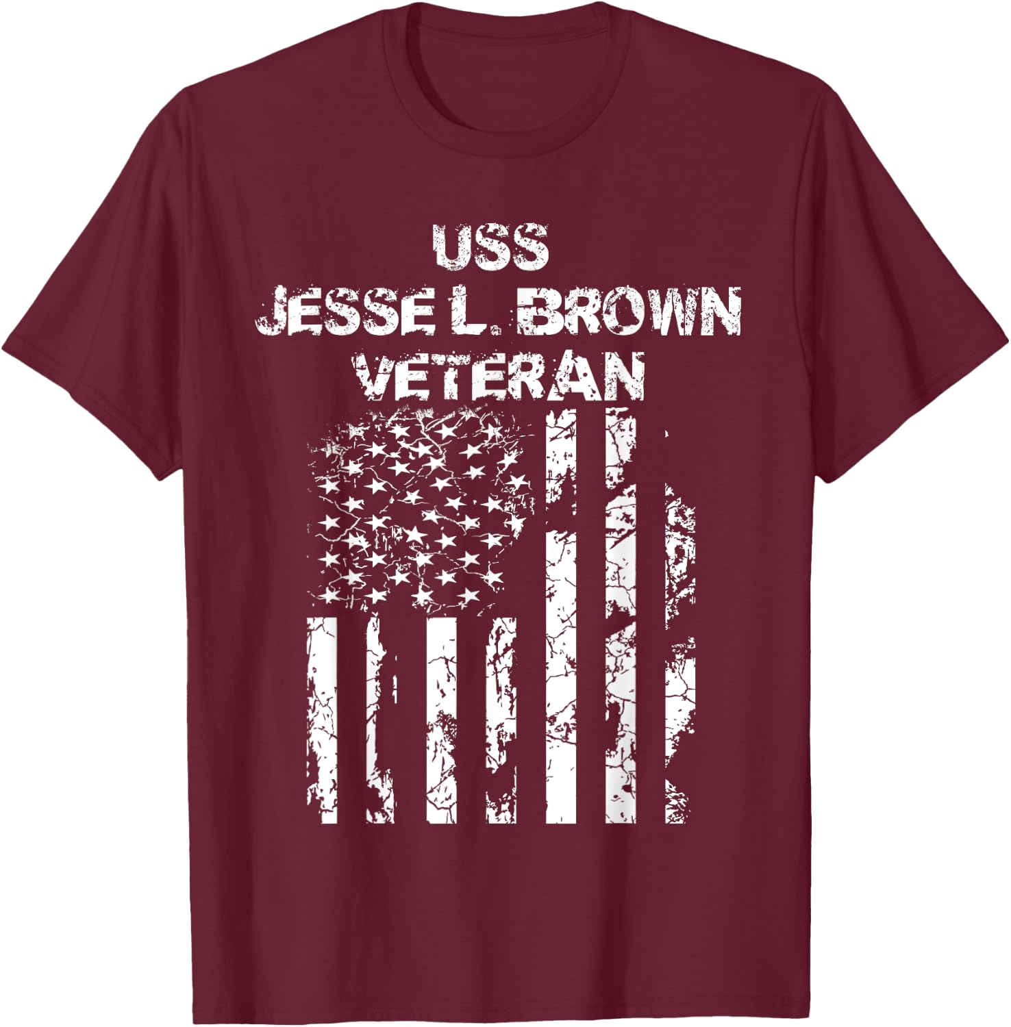 USS Jesse L. Brown Veteran T-Shirt - T-Shirt | Maroon