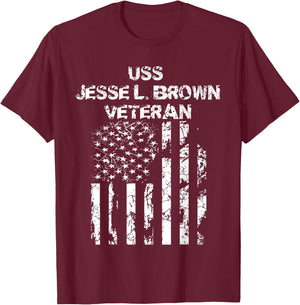 USS Jesse L. Brown Veteran T-Shirt - T-Shirt | Maroon