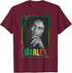 Official Bob Marley Photo White Small T-Shirt - T-Shirt | Maroon