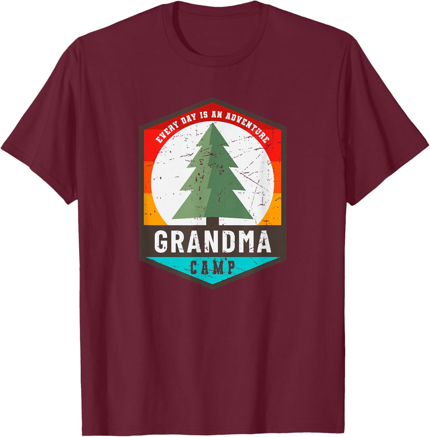 Fun Grandma Camp Every Day Is An Adventure Matching Family T-Shirt - T-Shirt | Maroon