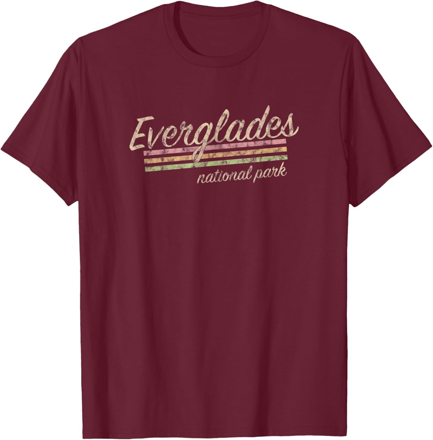 Everglades National Park Retro Vintage T-Shirt - T-Shirt | Maroon